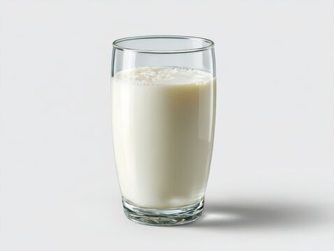 Glass of fresh milk isolated on white background