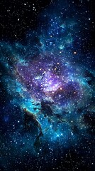 Obraz premium Purple and Blue Nebula – Dreamy Cosmic Starfield 