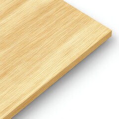 Naklejka premium Wooden plank close up, top view isolated on white background