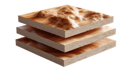 Layered Terrain Model: This image showcases a detailed layered terrain model composed of stacked wooden boards, each layer representing a specific elevation.