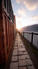 Sunset Dockside  Cargo Containers  Global Trade  Shipping