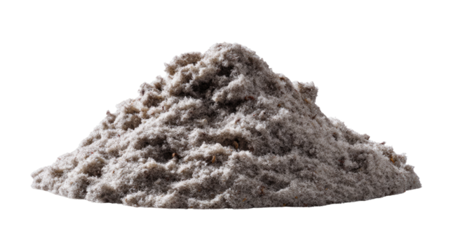 Dust Pile: A close-up shot reveals a pile of fine, textured dust, evoking a sense of decay, age, or perhaps the remnants of a construction site or abandoned space.