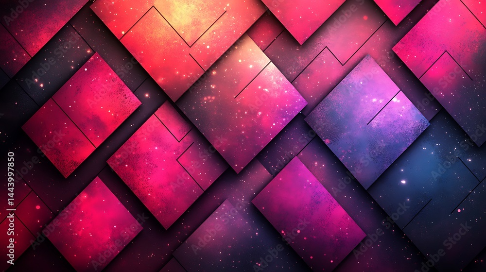 Aufkleber geometric pattern with cosmic color scheme