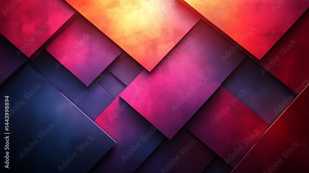 Poster geometric composition with gradient color scheme
