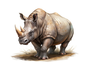 Obraz premium rhino isolate transparent background
