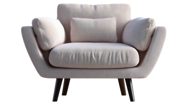Elegant Armchair: A sleek and contemporary armchair, designed for ultimate comfort, this stylish piece offers a perfect blend of minimalist design and cozy appeal.