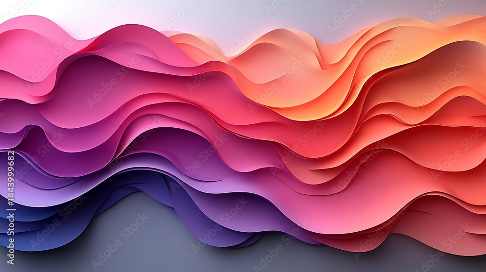 Poster abstract color waves smooth gradient