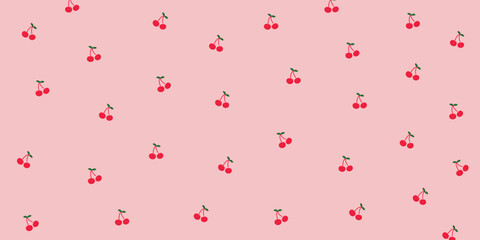 Simple Cherry With Pink Background