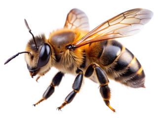 A sticker of a bee hand drawn illustration-isolated on a white background.PNG