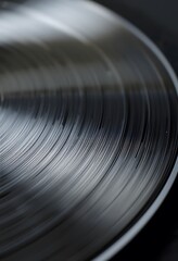 Vinyl Record Surface Detail, Close Up Shot Of Audioal Grooves. Audio Technology With Concentric Circles, Macro Photography Showing Texture. Audio Lovers, Listening Pleasure, Sound Reproduction, A