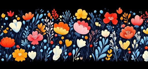 Vibrant Floral Tapestry: A Celebration of Colorful Blooms