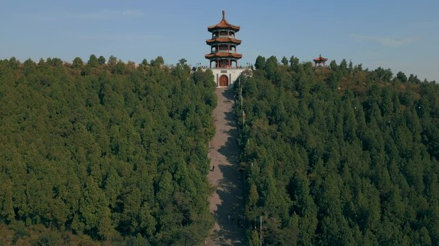 Mountain Pagoda Aerial Reveal