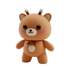 Adorable 3D Rendered Brown Teddy Bear Toy