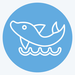 Icon Dolphin. related to Hawaii symbol. blue eyes style. design editable