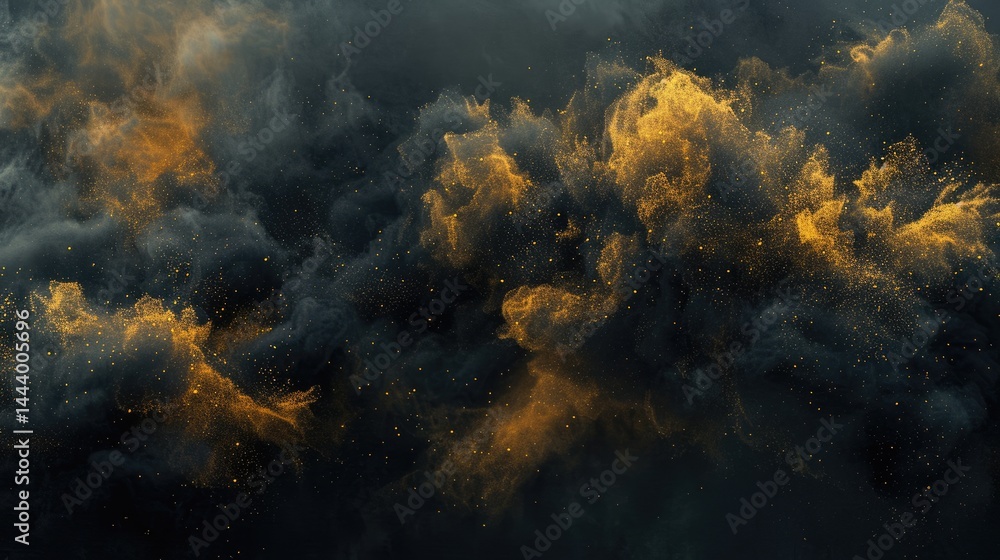 Aufkleber the abstract picture of the black and gold colour that is mixing with each other in the background, 