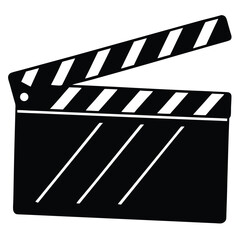 Isolated Black Vector clapperboard With White Background