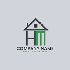 Modern Real Estate Alphabet Logo House Icons