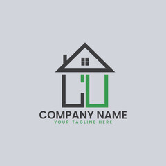 Modern Real Estate Alphabet Logo House Icons