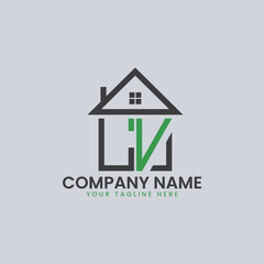 Modern Real Estate Alphabet Logo House Icons