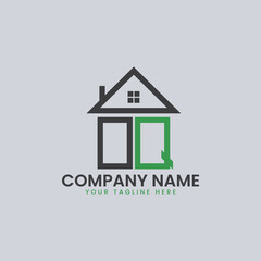 Modern Real Estate Alphabet Logo House Icons
