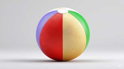 Dynamic closeup of a colorful rugby ball with prominent white stripe 
