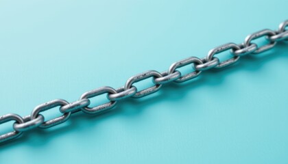 Fototapeta premium Chain link details studio setting high-quality image minimalist background close-up industrial concept
