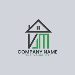 Modern Real Estate Alphabet Logo House Icons