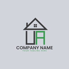 Modern Real Estate Alphabet Logo House Icons