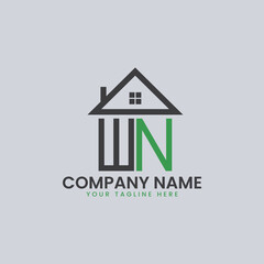 Fototapeta premium Modern Real Estate Alphabet Logo House Icons
