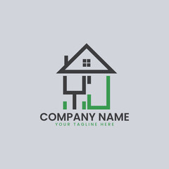 Modern Real Estate Alphabet Logo House Icons