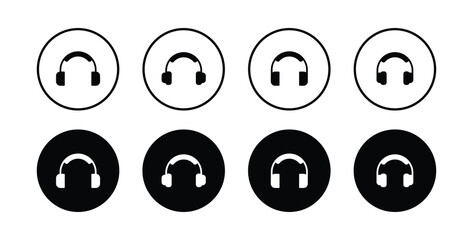 Headphone icon set vector illustration for web, ui, and mobile apps