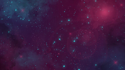 futuristic cyan and magenta space sky galaxy with stars background 4K