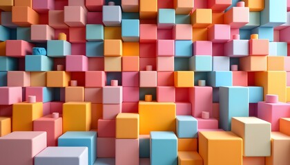 abstract pastel cubes arranged for product showcase