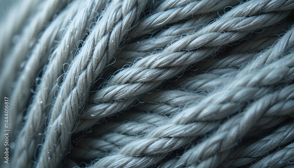Aufkleber Intricate Fibers, Sewing Thread Under Magnification. Textile Detail Reveals Delicate Strands. Twisted Yarns Displaying Subtle Color Variation. Macro View Showing Texture And Fine Details.