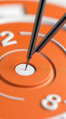 Two darts precisely hit the bullseye of an orange target