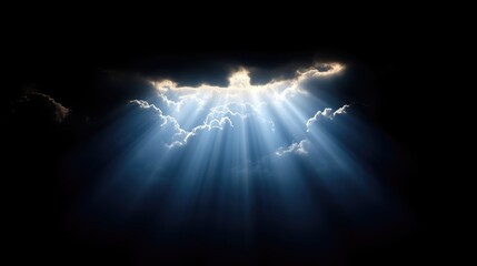 Fototapeta premium Divine light piercing dark clouds