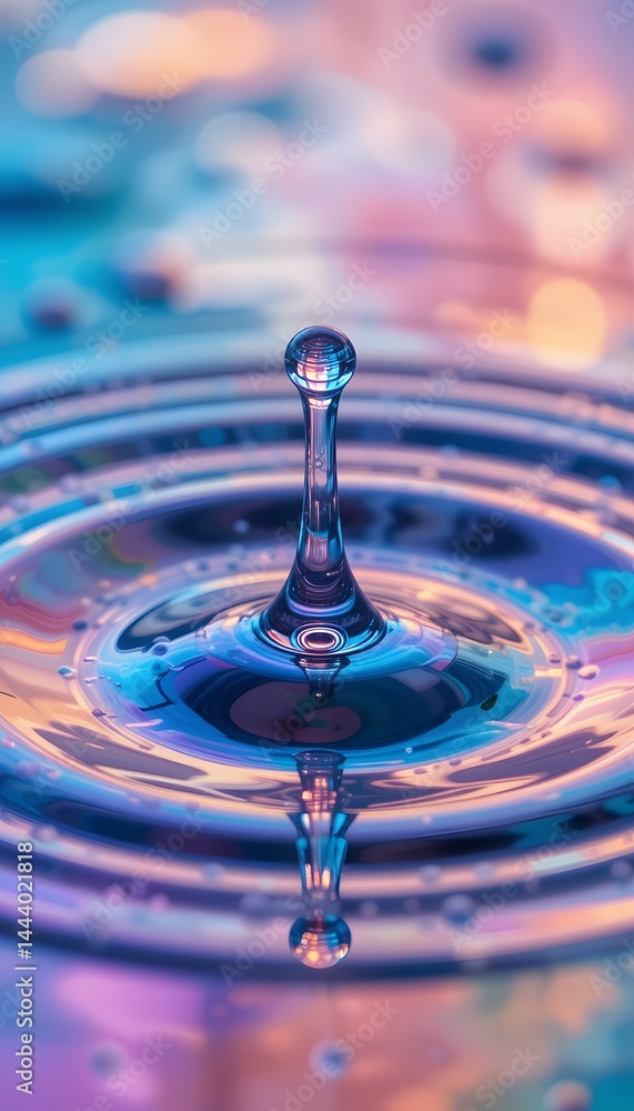 Aufkleber abstract oil drop photograph creates vibrant colorful patterns on the liquid surface. water droplet 