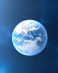 A detailed view of Earth from space, showcasing continents, clouds, and the vastness of the cosmos