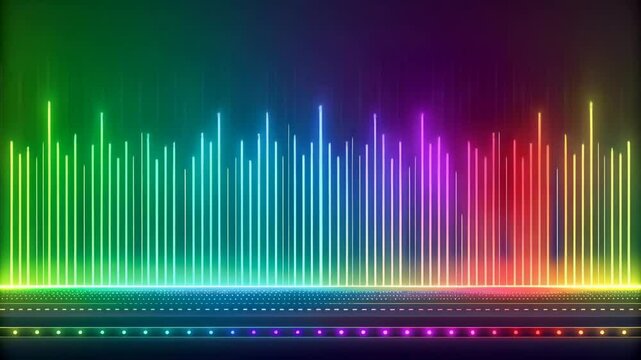 Vibrant Rainbow Light Bars Abstract Background perfect for music visuals dynamic energy design 4k 2d motion background music 