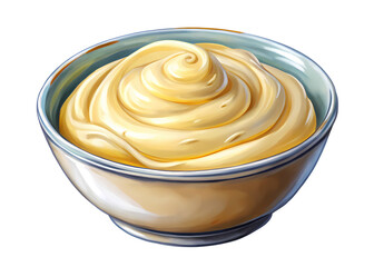 Elegant Bowl of Golden Cream, a Culinary Masterpiece with Smooth Textures
