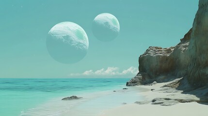 Alien beach landscape