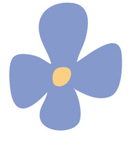 Simple Blue Flower Illustration for Cards
