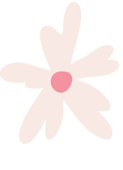 Pastel colored Simple Pink Flower icon illustration