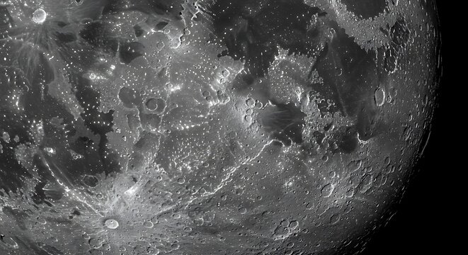 3D Half Illuminated Surface of the Moon