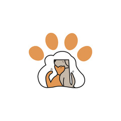 Fototapeta premium dog paw design logo and dog