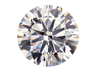 Round gems top view on transparent background
