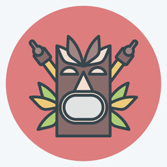 Icon Totem. related to Hawaii symbol. color mate style. design editable