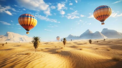 Obraz premium Desert hot air balloons