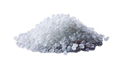 Plastic Pellets in Pile: A close-up shot of a pile of plastic pellets, revealing the raw materials used in the manufacturing of plastic products.