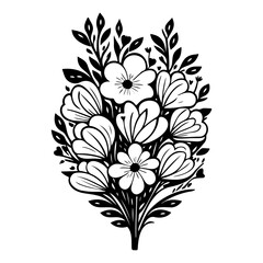 Elegant botanical illustration with floral elements and leaf decorations design